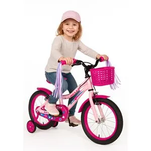 Mânere decorative pentru bicicletă fucsia cu panglici colorate