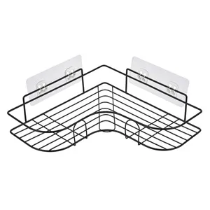 Raft Metalic Baie cu Carlige Autocolante pentru Fixare Fără Gaurire