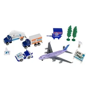 Set Jucării Aeroport Vehicule Avion Accesorii Pentru Crearea Propriei Scene