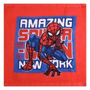 Prosopel din Bumbac Rozu cu Model Spiderman pentru Baieti 30x30cm