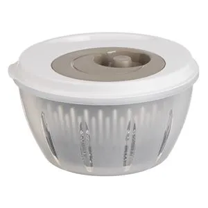 Uscător de salată tip centrifugă, 4.5L, Plastic fără BPA, Alb Taupe