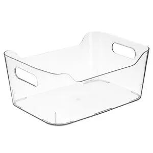Cos de depozitare plastic transparent cu manere, 2.5L