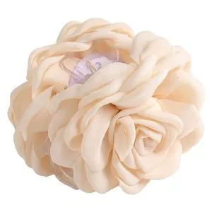 Clama Par Textil cu Trandafir Ecru pentru Femei, 9 cm