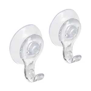 Carlige acrilice transparente cu ventuză set de 2