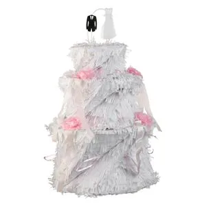 Pinata Nunta Forma Tort de Cununie cu Mire si Mireasa, 35x50 cm, Hartie