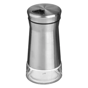 Recipient din sticlă pentru condimente cu capac argintiu