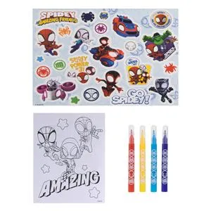 Set de Colorat cu Autocolante si Carioci - 20 File