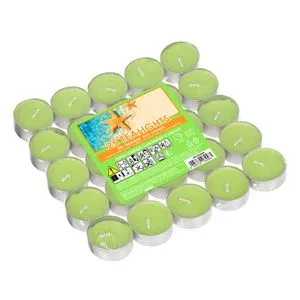 Lumanari tip pastila, Verde Lime, Aroma Sun Cream, 25 buc, Ø3.5x1.5cm