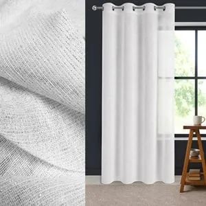 Perdea Decorativă Alba cu Lurex Argintiu – Stil și Lumină