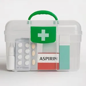 Cutie transparentă pentru medicamente cu raft și tavă detașabilă, 21,2x14,7x13,1 cm
