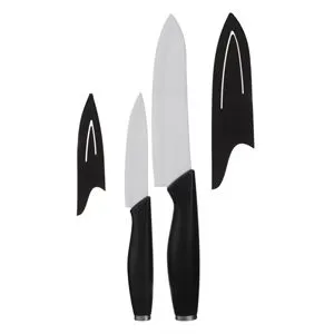 Set 2 Cutite cu Lama Ceramica Alba si Husa, 21cm si 28cm