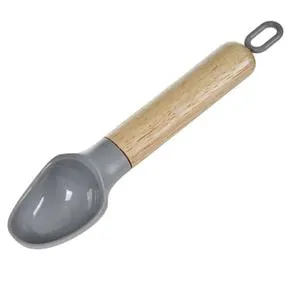 Lingura pentru inghetata tip scoop, cu maner din lemn, 20 cm, gri