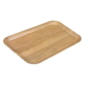 Tavă de servit cu efect de lemn, 33x25 cm, maro