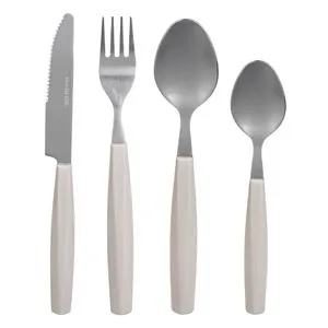 Set Tacamuri Otel Inoxidabil cu Maner Bej în Formă de Romb
