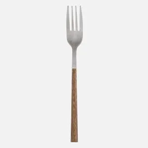 Furculiță din Oțel Inoxidabil cu Mâner cu Efect de Lemn, 21cm