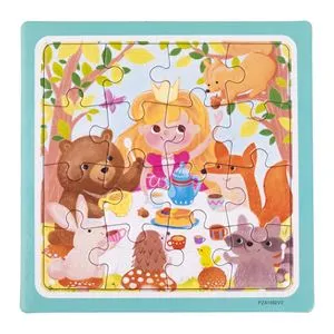 Puzzle Mini cu Model Pădure, 16 Piese, 15x15cm