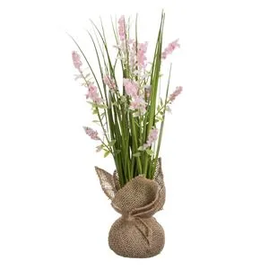 Ghiveci Decorativi cu Plantă Artificială Lavandă Roz 40cm