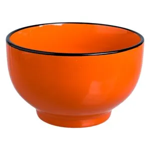 Bol Ceramic Portocaliu cu Margine Neagră 600 ml