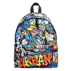 Ghiozdan Multicolor cu Model Graffiti – Organizare și Stil pentru Școală