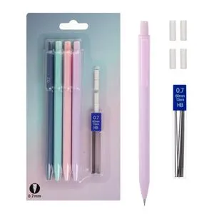 Set 9 Creioane Mecanice Pastel cu Radiera și Mine 0.7 mm