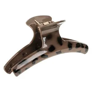 Clamă de păr maro cu model leopard, 11.5 cm