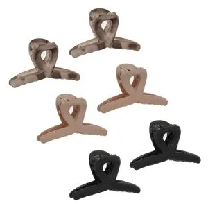 Clame de păr set 6 bucăți model leopard nude și negru forme buclă