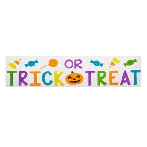 Autocolante gel pentru geam Halloween Trick or Treat, Multicolor, 6,5 cm litera