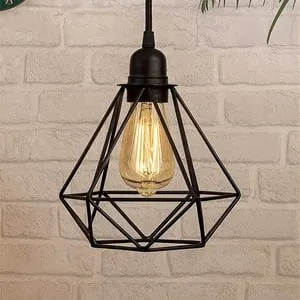 Abajur Metalic Negru pentru Lustra, Design Perforat, 15x15x13cm