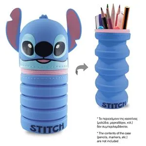 Penar scolar pliabil din silicon albastru – Model Stitch