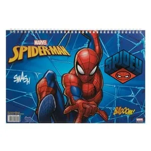 Bloc de desen cu spirala Spiderman, 40 file albe, 33x23 cm