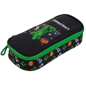 Penar oval negru cu model Minecraft, 23x5x10 cm