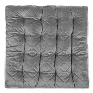 Perna Scaun Decorativa Matlasată Gri cu Blană Sherpa pentru Decorațiune de Iarnă