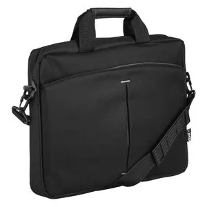 Geantă pentru Laptop 15.6" Neagră din Textil cu Curea Reglabilă
