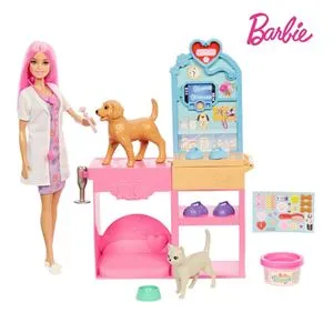 Set de joc de rol cabinet veterinar cu animale și instrumente medicale