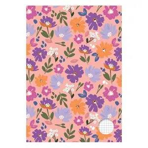 Caiet Matematică A4 cu Model Floral, 40 File