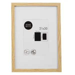 Tablou Decorativ cu Rama din Lemn Natural, 21x30cm, cu Paspartu
