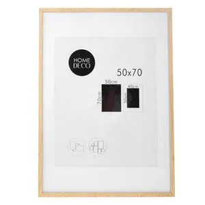 Tablou Decorativ cu Rama din Lemn MDF si Paspartu, 50x70cm, Natural