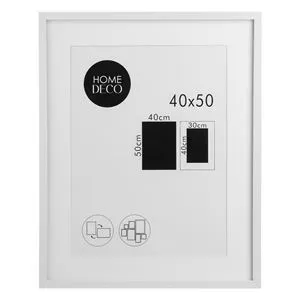 Tablou Decorativ cu Rama din Lemn MDF și Paspartu, 40x50cm, Alb