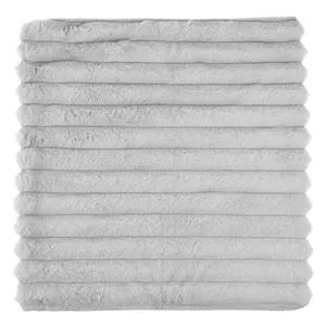 Față de Pernă Decorativă de Iarnă din Flanel Gri 45x45 cm cu Fermoar