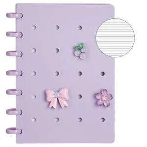 Carnet de notițe B6 cu spirală, 80 file dictando și 3 accesorii decorative