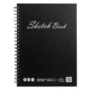 Bloc de desen A4 cu spirala, 50 de file, coperta neagra