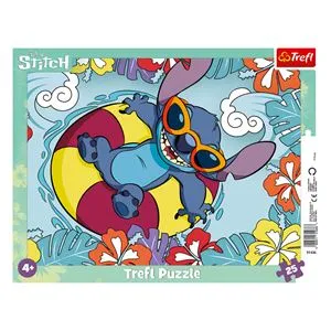 Puzzle cu Stitch pe Colac Gonflabil, 25 de piese, Multicolor