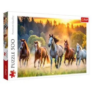 Puzzle cu 5 Cai la Apus, 500 de Piese, Multicolor