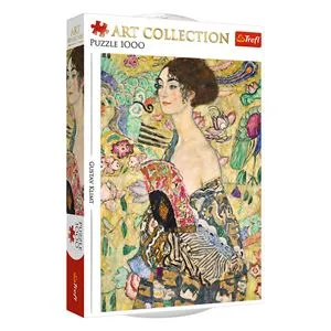Puzzle 1000 de Piese, Doamna cu Evantai, Multicolor, Carton