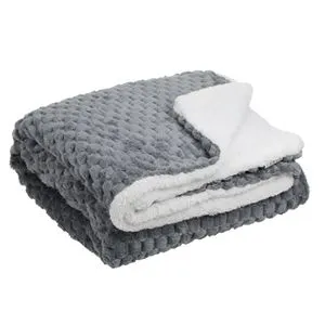 Patura Sherpa Gri Alba – Textil Cozy pentru Fotoliu