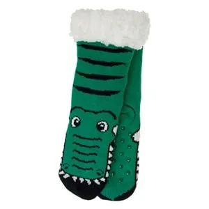 Sosete de Iarnă Crocodil Verde pentru Copii - Cald și Confortabil