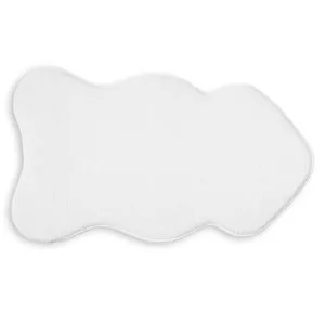 Covoras Decorativ din Imitatie de Blana Alba, Forma de Nor, Antiderapant