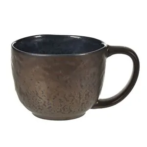 Ceașcă ceramică cu model bronz, 400 ml, verde