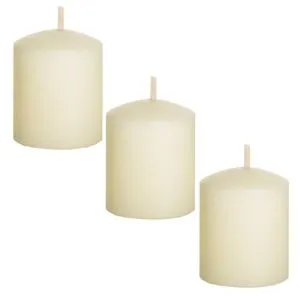 Set 3 Lumanari Votive Parfumate cu Vanilie, Ecru, 3.5x4.5 cm, 8 Ore Ardere