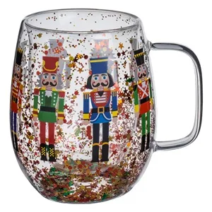 Cana de Crăciun cu Soldat de Lemn și Confetti Colorat